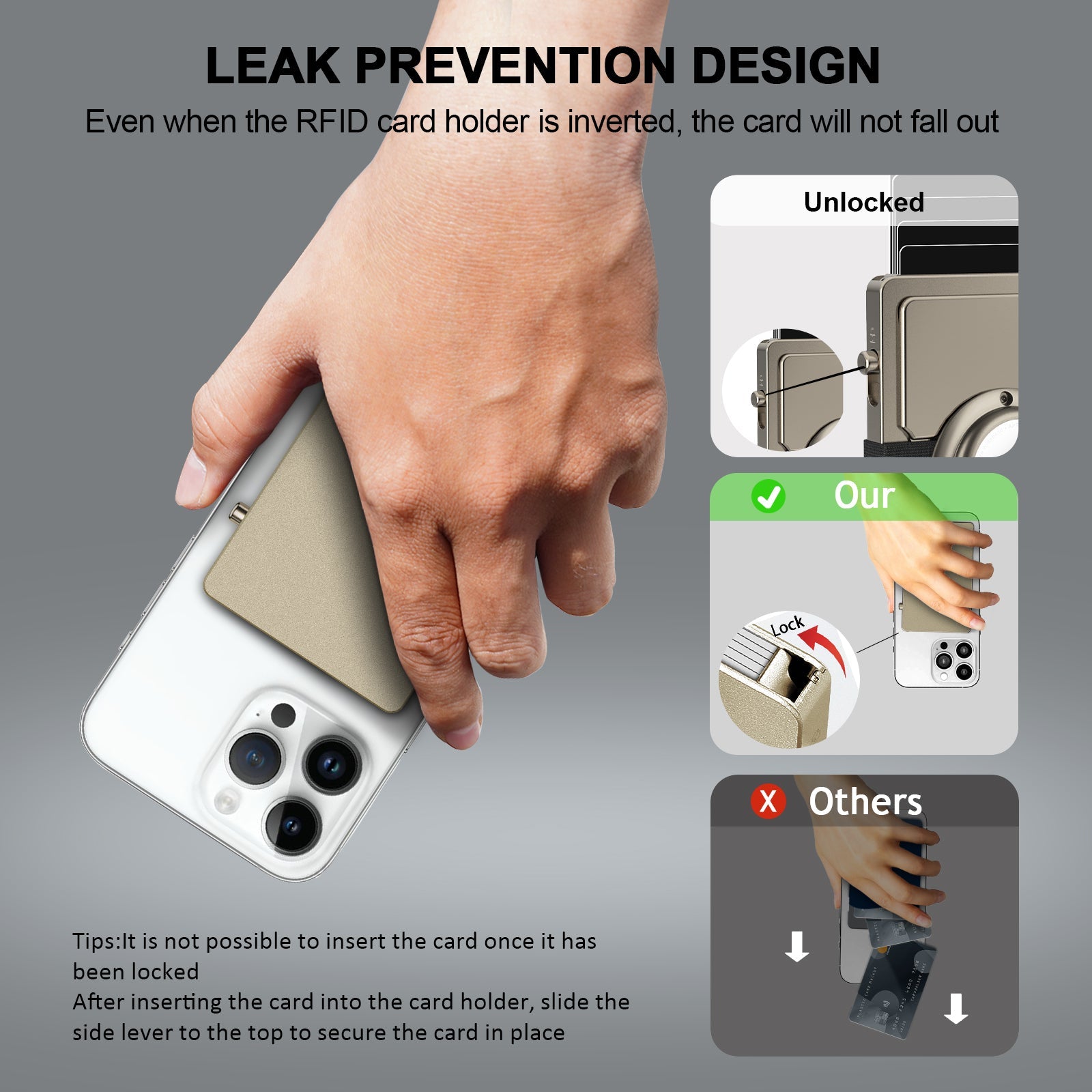 TOYFID All - Aluminum Pop Up Slide Rfid Slim Card Holder Wallet With Airtag Holder - BAROMI